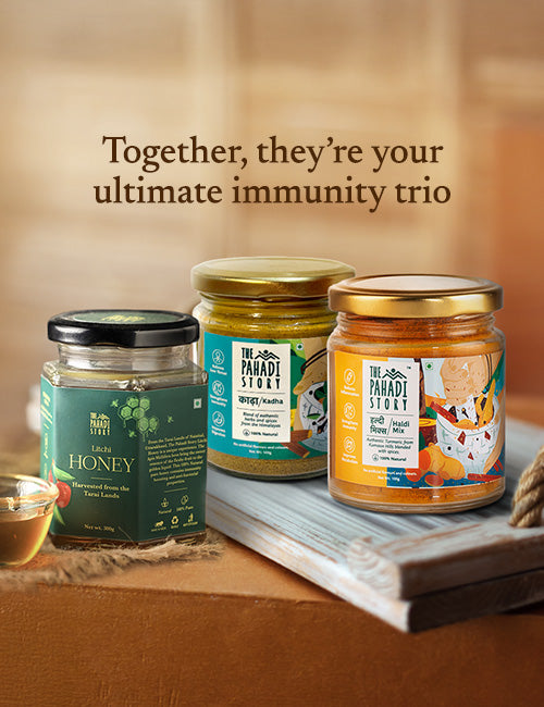 Immunity Trio (Kadha + Haldi Mix + Litchi Honey) - The Pahadi Story 