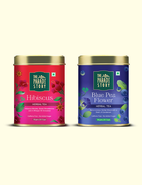 Floral Favourites Herbal Tea Combo - Pack of 2 - The Pahadi Story 
